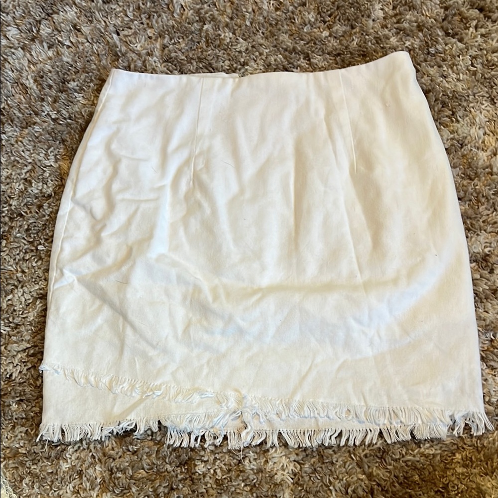 Elegant White Fringe Skirt
